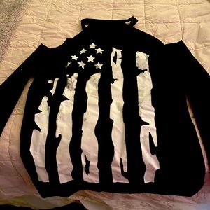 Black cold shoulder top